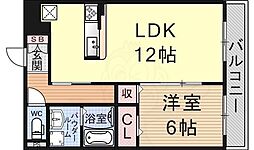 サンセッテ21 2階1LDKの間取り