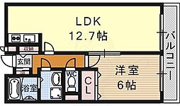 レーベンバンブー3 2階1LDKの間取り