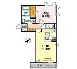 シュレイル 1階1LDKの間取り