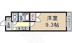 クレール平井 4階1Kの間取り