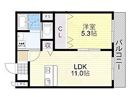 ON THE ROAD 1階1LDKの間取り