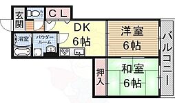 ソシオ東亜 2LDKの間取図画像