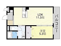 HCプレジオ草津新浜 1LDKの間取図画像
