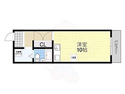 宇野ビル ワンルームの間取図画像
