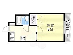 シャンポール 1Kの間取図画像