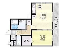 グレースコーポ3 1LDKの間取図画像