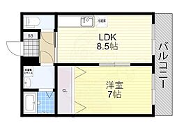 ブエナビスタ大津ウエスト 1LDKの間取図画像