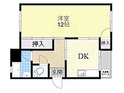 美喜マンション 1DKの間取図画像