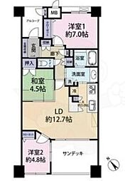 アメニティ南草津8 3LDKの間取図画像
