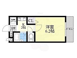 ウィズ秀和2 1Kの間取図画像