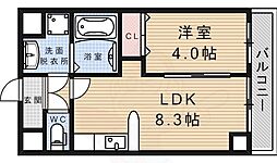 Blezio3 1LDKの間取図画像