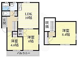 ウッドイオン 2LDKの間取図画像