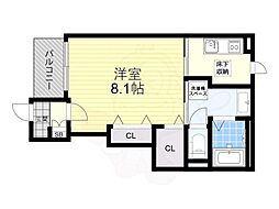 エスペリア 1Kの間取図画像