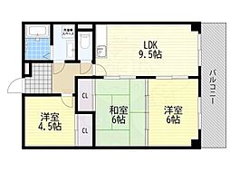 ハイツオプティマ 3LDKの間取図画像