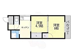ヤマモトハイツ 2Kの間取図画像