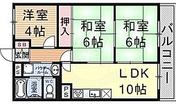 アスシャルマン野洲 3LDKの間取図画像
