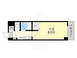 サンライズ西田 1Kの間取図画像