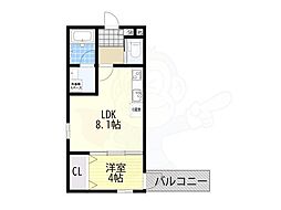 ALEGRIA瀬田 1LDKの間取図画像