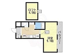 チェリー・ツリー 1Kの間取図画像