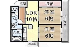 サンコーポ 2LDKの間取図画像