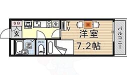 レオパレス暁 1Kの間取図画像