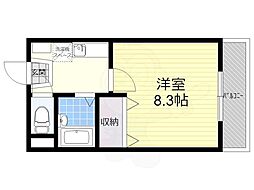 モア草津 1Kの間取図画像
