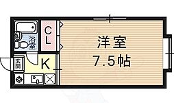ヴィラ・ヤマモト 1Kの間取図画像