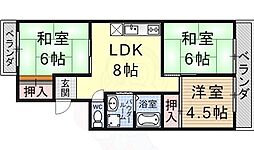 ベルパーク古高 3DKの間取図画像