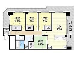 パデシオン大津レイクビュー 4LDKの間取図画像