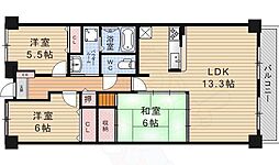 サンマール南草津1 3LDKの間取図画像