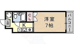クローバハイツ1 1Kの間取図画像