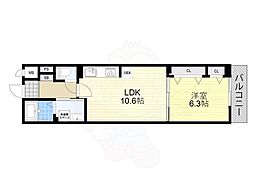 アドバンス 1LDKの間取図画像