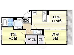 レークシティ 2LDKの間取図画像