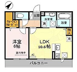 TGardenResidence 1LDKの間取図画像