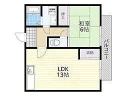メゾン・ド・タナカ 1LDKの間取図画像