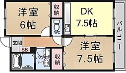 サイトビル 2DKの間取図画像