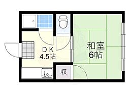 森江マンション 1DKの間取図画像