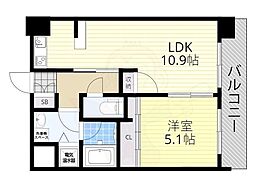 REGALO大津なぎさ公園 1LDKの間取図画像