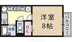 ウイングヒルズ笠山1号棟 1Kの間取図画像