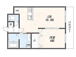 プチ・フルール千 1LDKの間取図画像