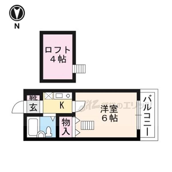 グレースコーポ大塚 506｜京都府京都市山科区大塚檀ノ浦(賃貸マンション1K・4階・17.01㎡)の写真 その2