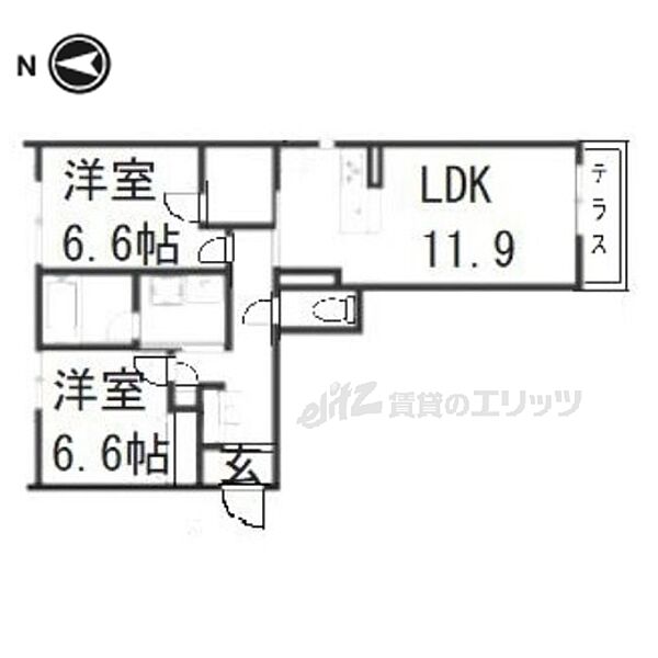 京都府京都市伏見区久我石原町(賃貸マンション2LDK・1階・62.37㎡)の写真 その2