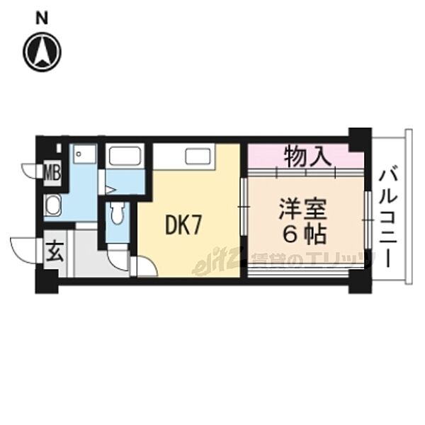 CREST音羽 506｜京都府京都市山科区音羽乙出町(賃貸マンション1DK・5階・38.64㎡)の写真 その2