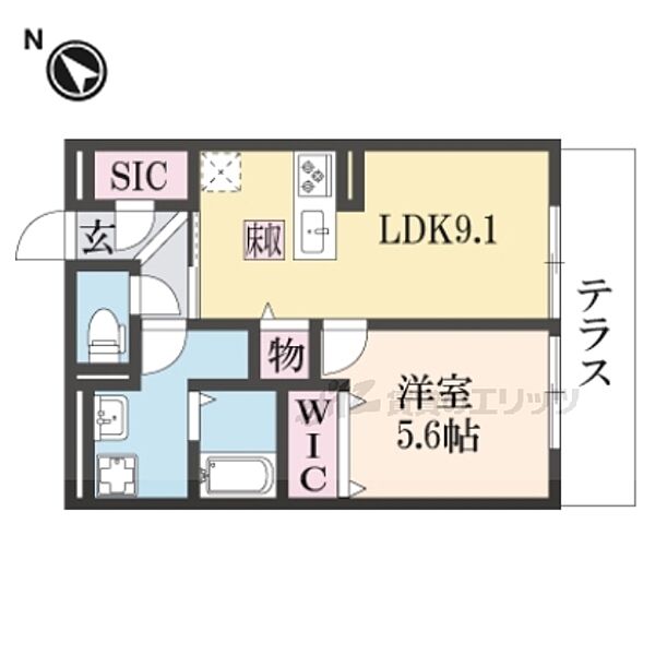 D-ROOM伏見区醍醐槇ノ内町 106｜京都府京都市伏見区醍醐槇ノ内町(賃貸アパート1LDK・1階・40.08㎡)の写真 その2