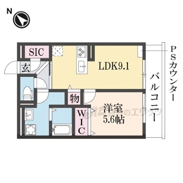 D-ROOM伏見区醍醐槇ノ内町 202｜京都府京都市伏見区醍醐槇ノ内町(賃貸アパート1LDK・2階・40.08㎡)の写真 その2