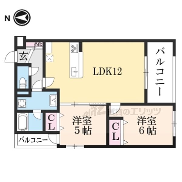 京都府京都市下京区仏光寺東町(賃貸マンション2LDK・5階・50.27㎡)の写真 その2