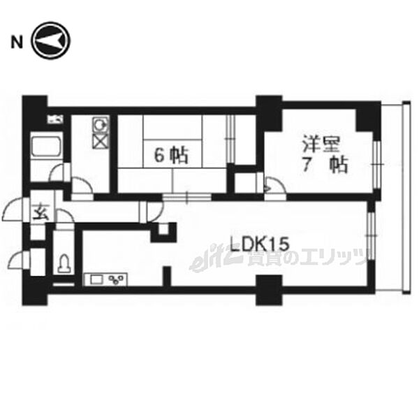 パインフィールド吉祥院 203｜京都府京都市南区吉祥院九条町(賃貸マンション2LDK・2階・61.19㎡)の写真 その2