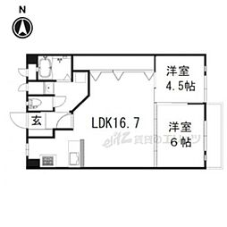 九条住宅Ａ棟 11階2LDKの間取り