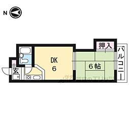 京阪本線 伏見桃山駅 徒歩13分の賃貸マンション 4階1DKの間取り