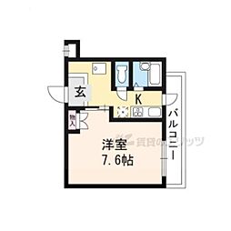 京阪本線 墨染駅 徒歩5分の賃貸マンション 3階1Kの間取り